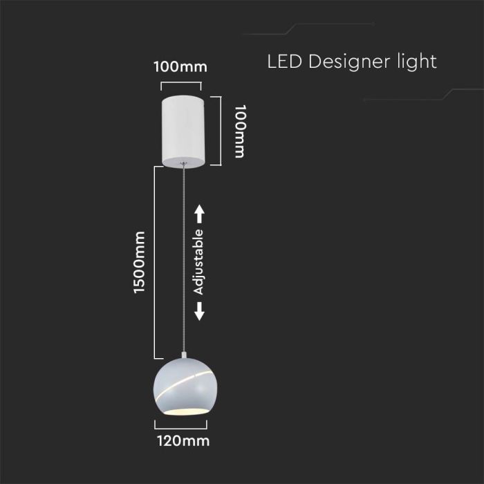 V-TAC Luz de Techo de Diseño - IP20 - Cuerpo Blanco - 8.5W- 850 Lumens - 3000K-extra-3.webp