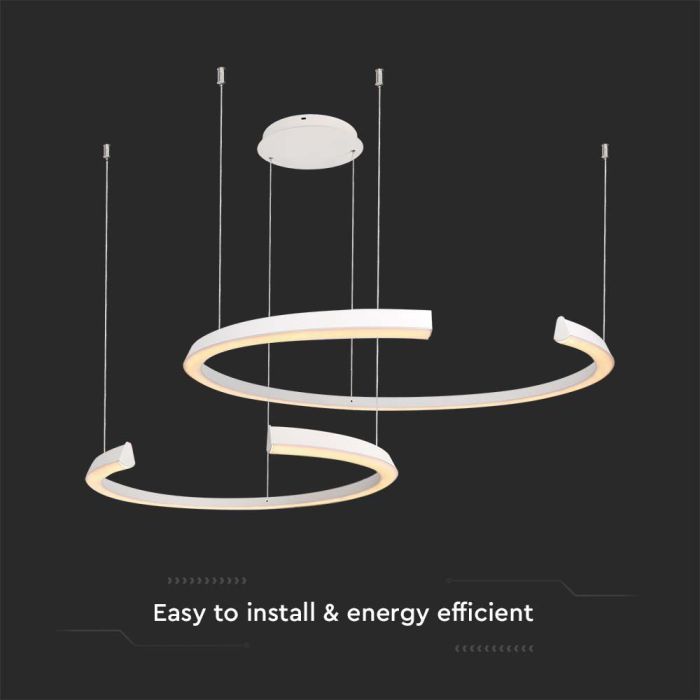 V-TAC Lámpara de Techo de Diseño - IP20 - Cuerpo Blanco - 48W- 5150 Lumens - 3000K-extra-4.webp