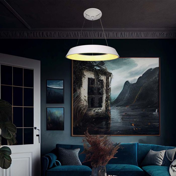 V-TAC Lámpara Colgante Regulable - IP20 - Cuerpo Blanco - 48W- 5000 Lumens - 4000K-extra-2.webp