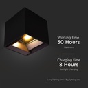 V-TAC Sensor Solar Luz de Pared - IP65 Impermeable - Negro - 9W- 800 Lumens - 3IN1-extra-9.webp