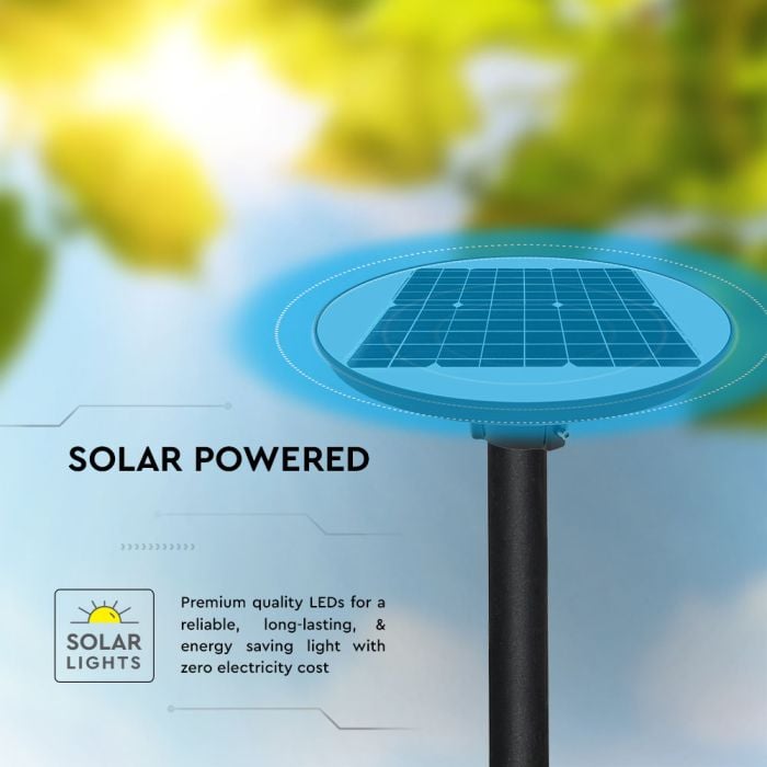 V-TAC Solar Sensor Luz Jardín - IP65 Impermeable - Negro - 10W - 1500 Lumens - 6500K-extra-4.webp
