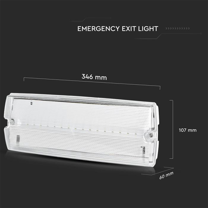 Luces de Emergencia V-TAC - Mamparas - 12 Horas - IP65 Impermeable - 3W - 140 Lumens - 6400K-extra-2.webp
