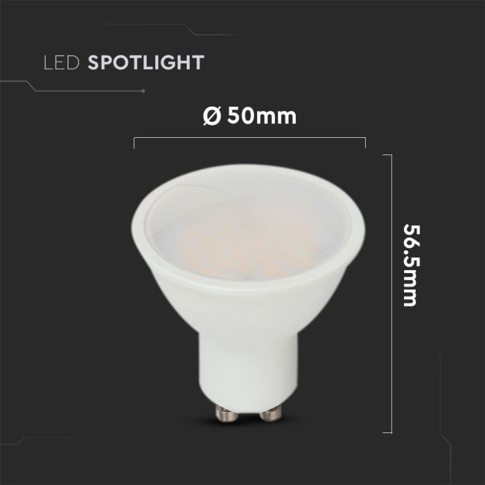 V-TAC LED Dicroica - GU10 - Lente 100° - IP20 - Blanco Lechoso - 2.9W- 250 Lumens - 6500K-extra-2.webp