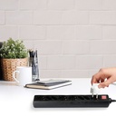 Adaptadores y tomas V-TAC - 8 vías - Toma de extensión de interruptor - IP20 - Negro - Cable de 1,5 m-extra-1.webp