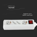 V-TAC Adaptadores y Tomas - 4 Vías - Interruptor Extensión Toma - IP20 - Blanco - 1.5m Cable-extra-6.webp