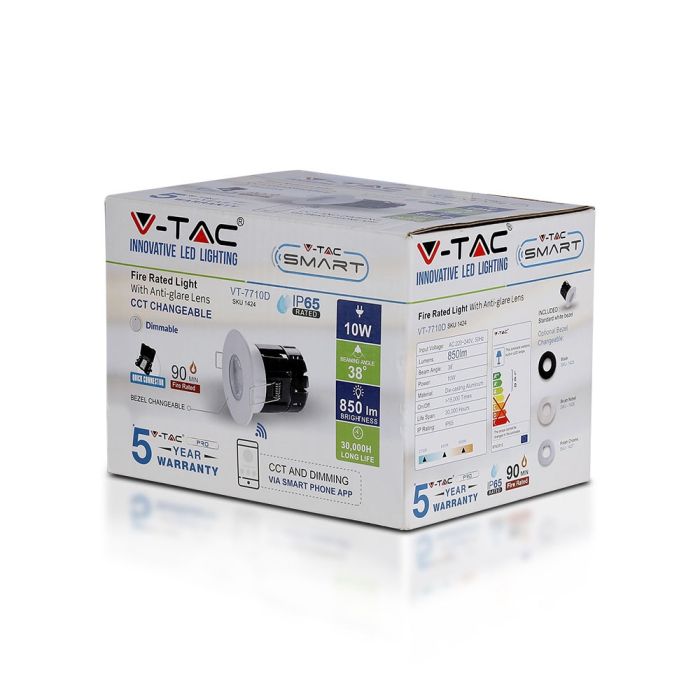 V-TAC Smart LED Down Light - Ignífugo - IP65 Impermeable - 10W - 850 Lumens - 3IN1-extra-6.webp