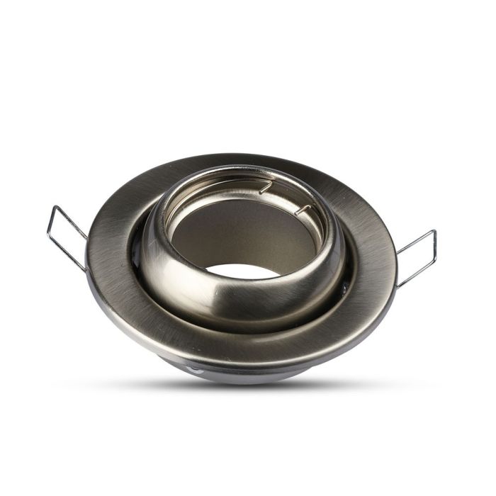 V-TAC LED Aro redondo - Empotrable - GU10 Ángulo Cambiante - IP20 - Níquel Satinado-extra-6.webp