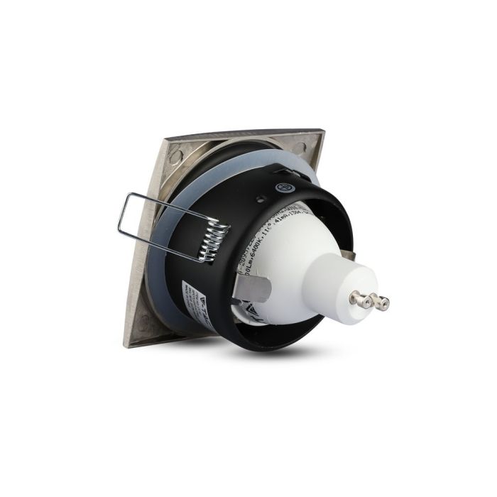 V-TAC LED Aro cuadrado - Empotrable - GU10 IP54 - IP54 - Níquel satinado-extra-7.webp