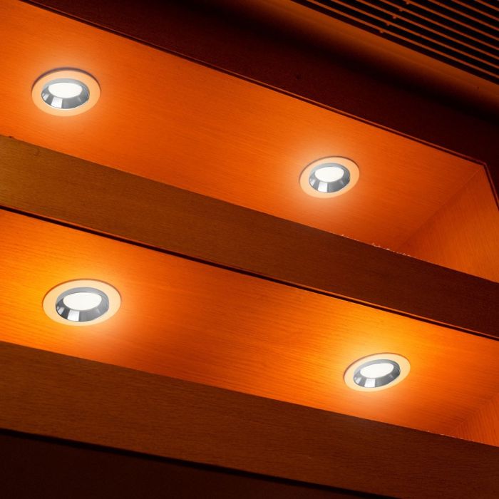 V-TAC LED  Aro de yeso redondo - Empotrable - GU10 - IP20 - Blanco + Cromo-extra-1.webp