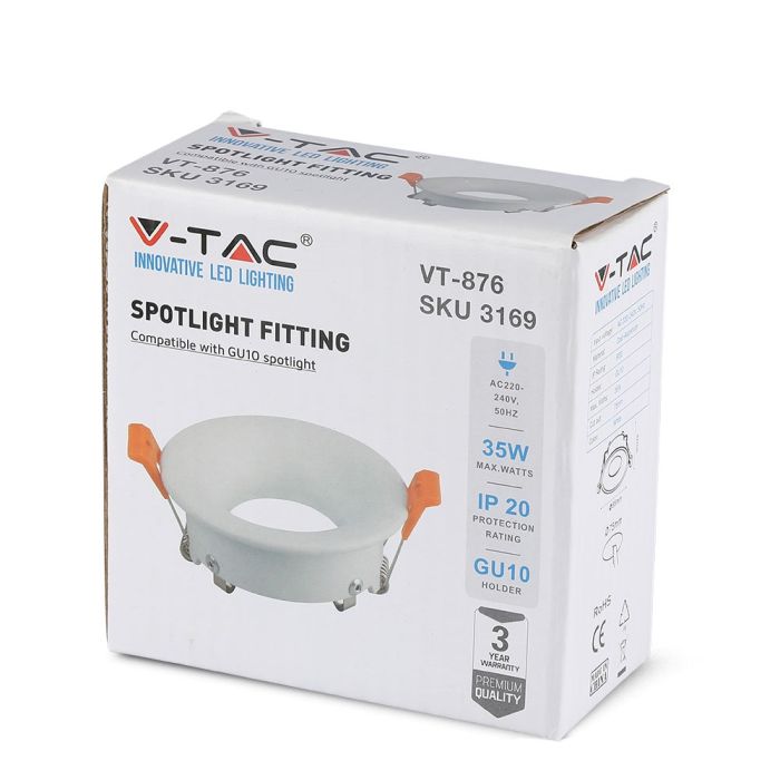V-TAC LED Aro redondo - Empotrable - GU10 - IP20 - Blanco-extra-11.webp