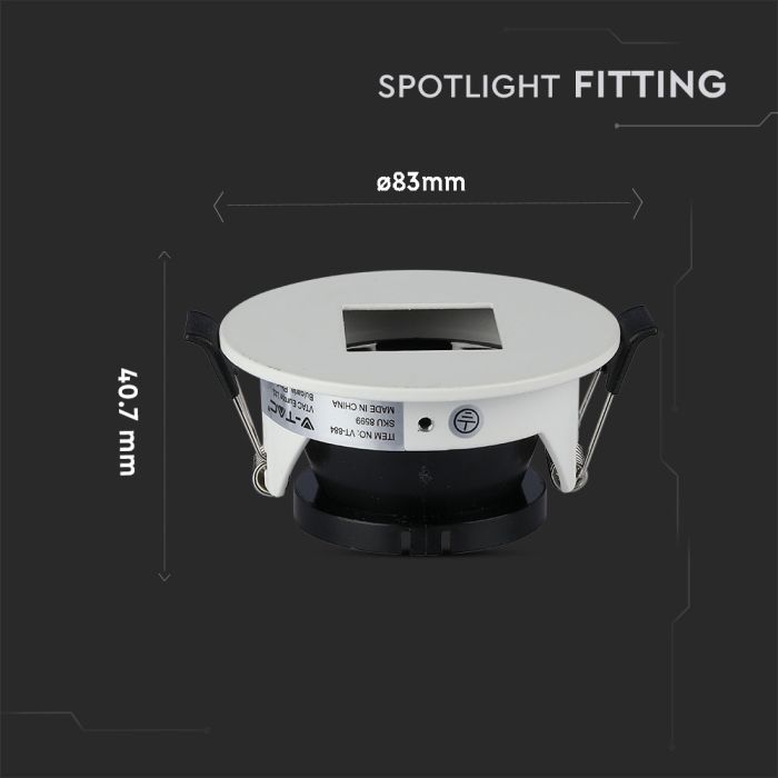 V-TAC LED Aro redondo - Empotrable - GU10 - IP20 - Blanco + Negro-extra-2.webp