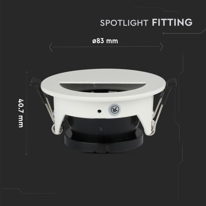 V-TAC LED Aro redondo  - Empotrable - GU10 - IP20 - Blanco + Negro-extra-2.webp
