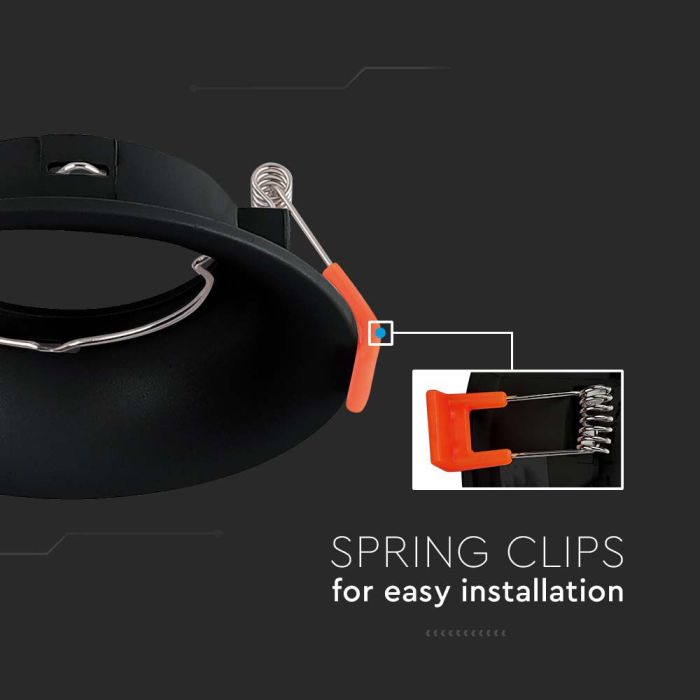 V-TAC LED Aro redondo - Empotrable - GU10 - IP20 - Negro-extra-4.webp