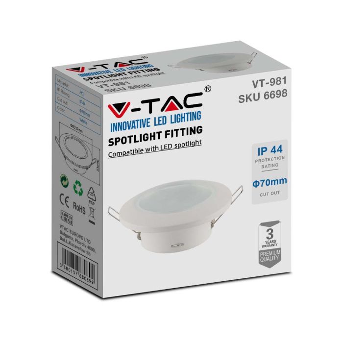 V-TAC LED Aro - Empotrables - GU10 - IP44 - Blanco-extra-5.webp