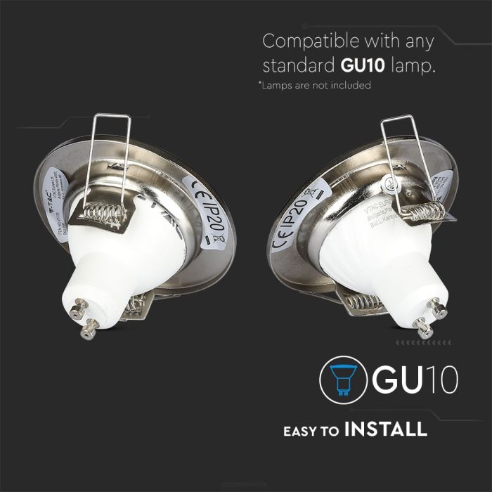 Aro redondo LED V-TAC - Empotrable - GU10 - IP20 - Níquel satinado  - Pack de 2-extra-7.webp