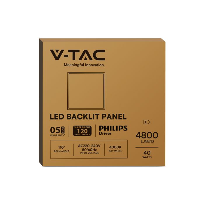 Paneles LED V-TAC - Driver Philips - 60 x 60 - 120lm/w - IP20 - Blanco - 40W- 4800 Lumens - 4000K - Pack de 10-extra-13.webp