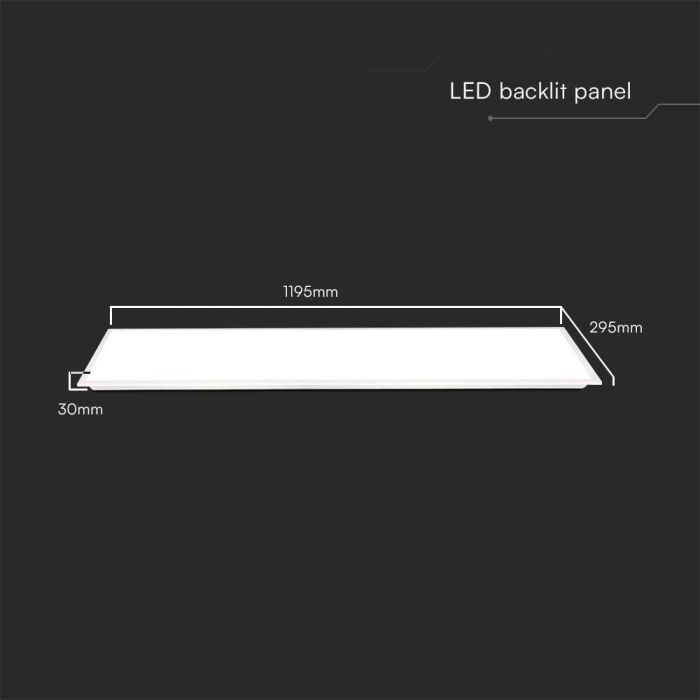 Paneles LED V-TAC - Alto Lumen 120 x 30 - 120lm/w - IP20 - 40 Vatios - 4800 Lúmenes - 6500 - Pack de 6-extra-3.webp