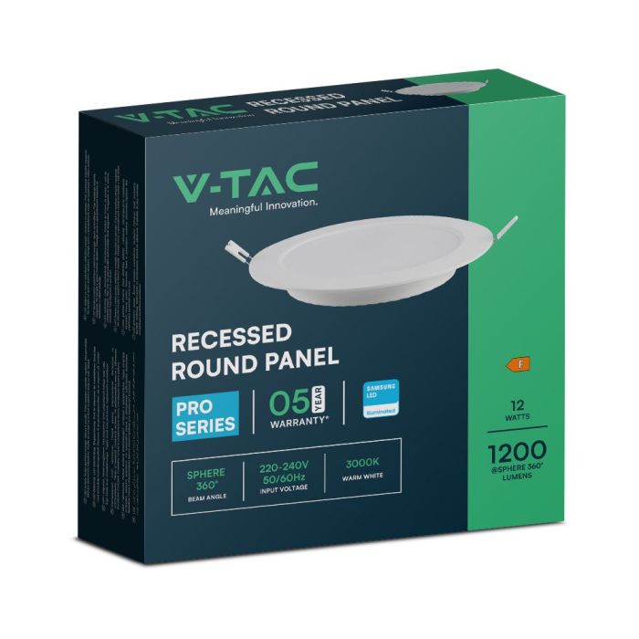 Mini panel LED V-TAC - Samsung - Empotrable retroiluminado - IP20 - Blanco - 12W - 1200 lúmenes - 6500K-extra-6.webp