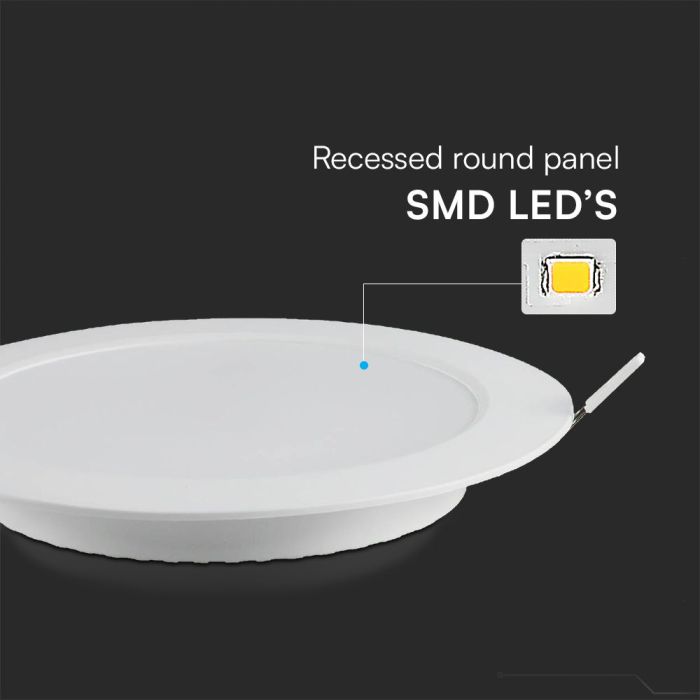 V-TAC LED Mini Panel Redondo - Samsung - Retroiluminado Empotrado - IP20 - Blanco - 6W- 660 Lúmenes - 4000K-extra-4.webp