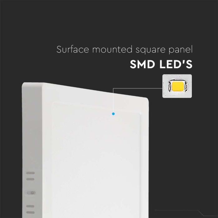 Mini Panel LED V-TAC - Superficie Retroiluminada - IP20 - Cuerpo Blanco - 18W- 1980 Lúmenes - 6500K-extra-4.webp