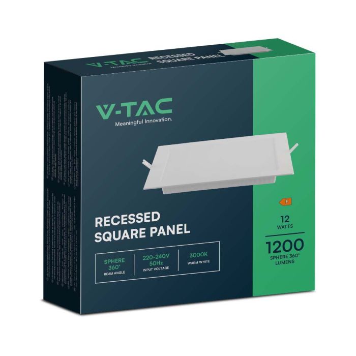 V-TAC LED Mini Panel - Retroiluminado Empotrado - IP20 - Cuerpo Blanco - 12W - 1200 Lumens - 4000K-extra-6.webp