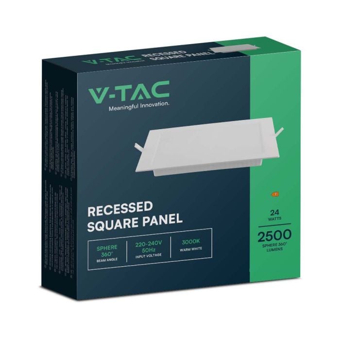 V-TAC LED Mini Panel - Retroiluminado Empotrado - IP20 - Cuerpo Blanco - 24W- 2640 Lúmenes - 4000K-extra-6.webp