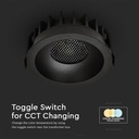 V-TAC LED Down Light - Bridgelux - IP20 - Negro + Negro - 18W - 1860 Lumens - 3IN1-extra-6.webp