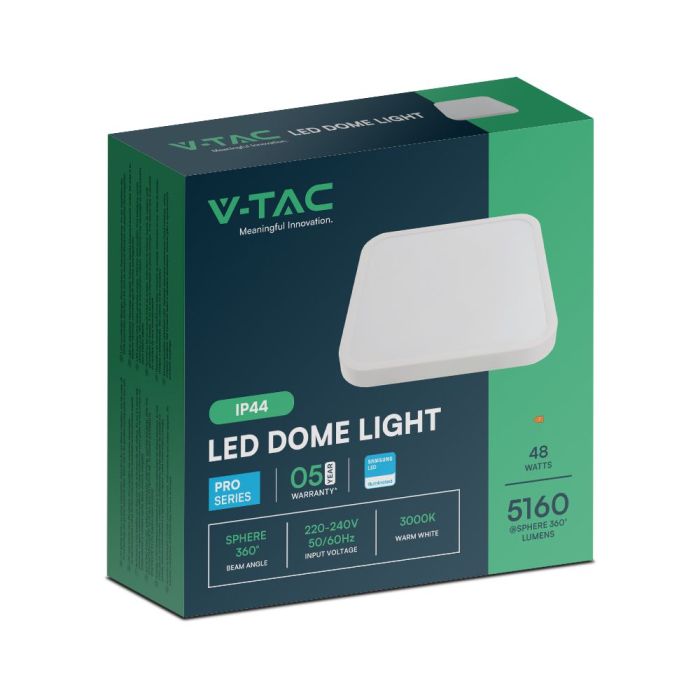 V-TAC LED Plafón cuadrado - Samsung - IP44 - Blanco - 48W- 5160 Lumens - 6500K - 420MM-extra-7.webp