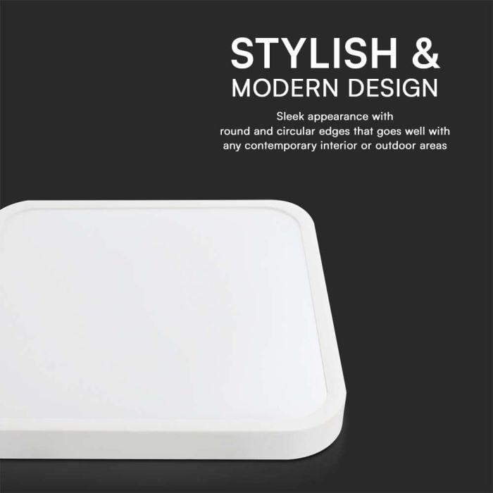 V-TAC LED Plafón cuadrado - Samsung - IP44 - Blanco - 48W- 5160 Lumens - 3000K - 420MM-extra-4.webp