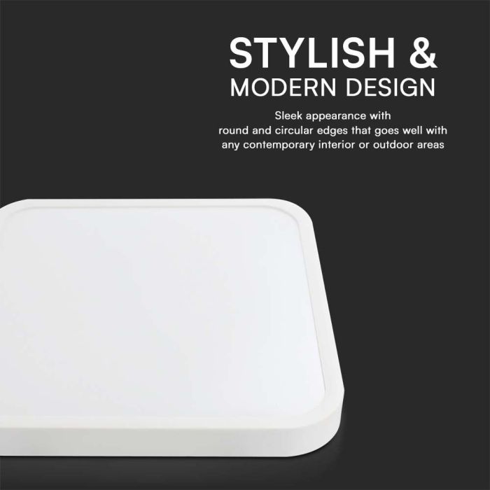 V-TAC LED Plafón cuadrado - Samsung - IP44 - Blanco - 24W- 2500 Lumens - 6500K - 295MM-extra-4.webp