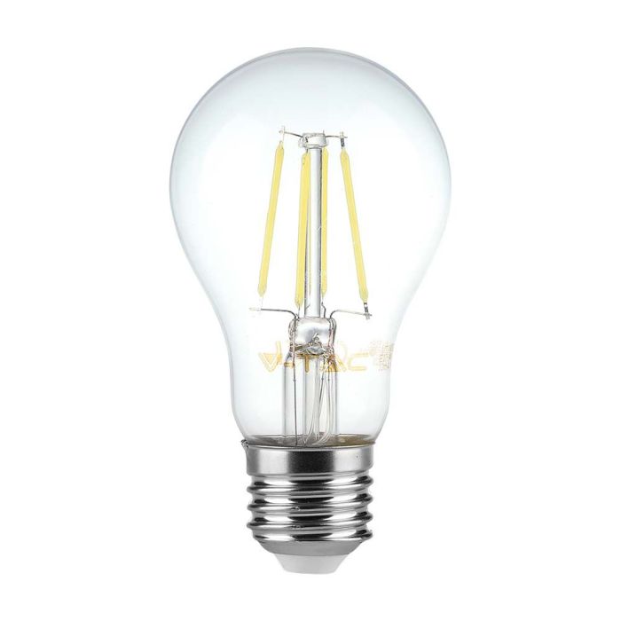 Bombilla LED V-TAC - E27 Transparente - Filamento - A60 - Soporte E27 - IP20 - 6W - 600 Lumens - 3000K - Pack de 25-extra-1.webp