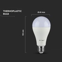 Bombilla LED V-TAC GLS - Samsung -  Soporte E27 - IP20 - Blanca - 15W - 1250 Lumens - 3000K - Pack de 25-extra-3.webp