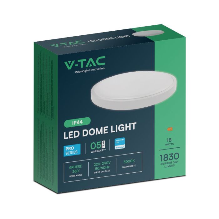 V-TAC LED Plafón redondo - Samsung - IP44 - Blanco - 18W- 1830 Lumens - 6500K-extra-7.webp