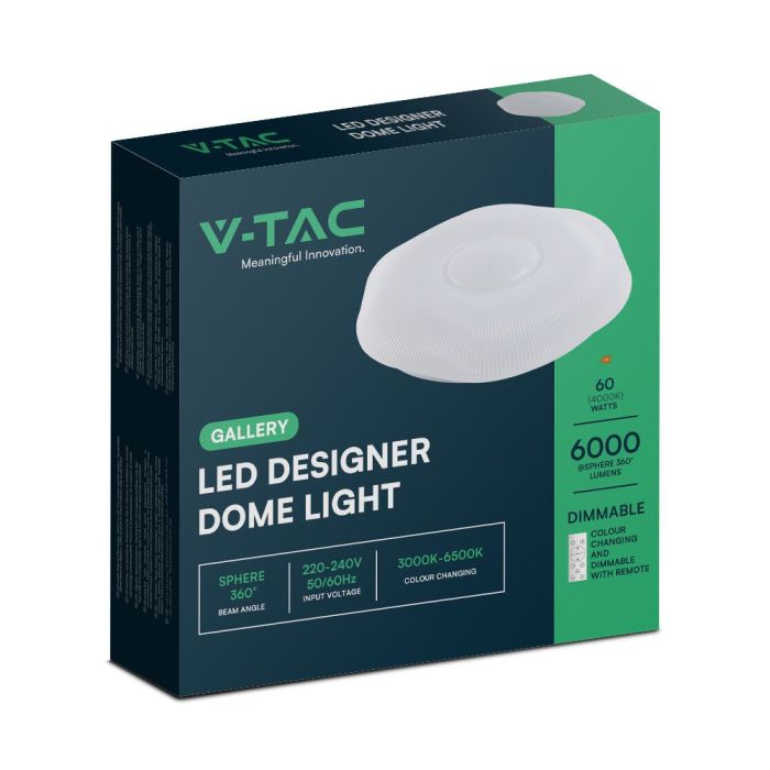 V-TAC Lámpara de techo de diseño - Mando a distancia con cambio de color - IP20 - 60W- 6000 Lumens - 3IN1-extra-9.webp