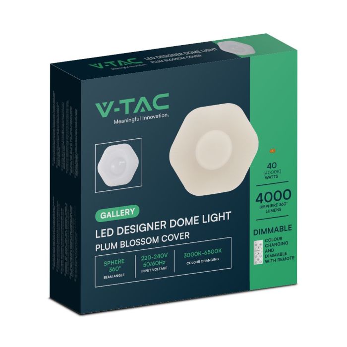 V-TAC Lámpara de techo de diseño - Mando a distancia con cambio de color - IP20 - 40W- 4000 Lumens - 3IN1-extra-9.webp