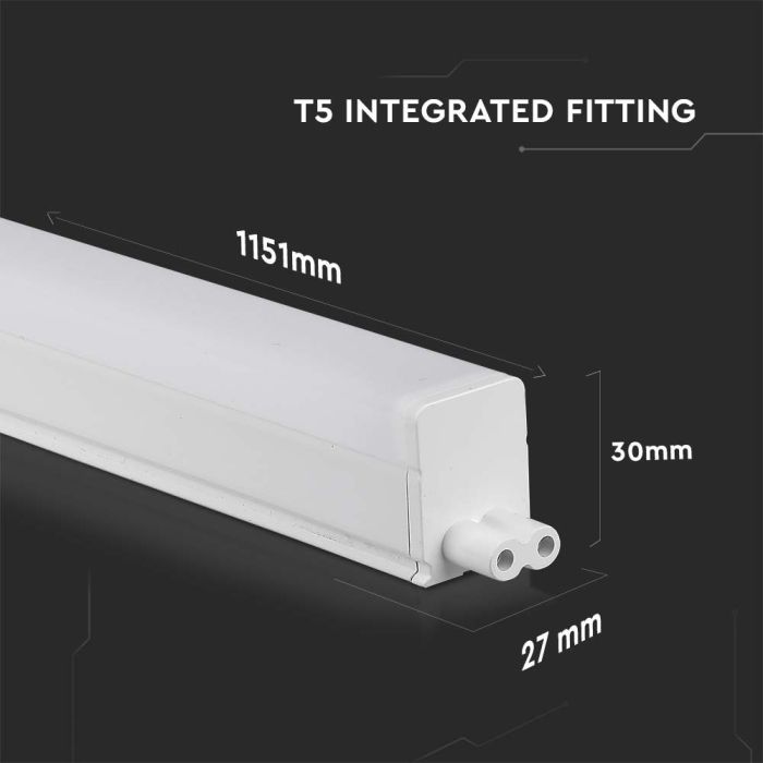 V-TAC Regleta LED T5 Integrada - Samsung - IP20 - Blanca - 16W - 1600 Lúmenes - 3000K-extra-6.webp