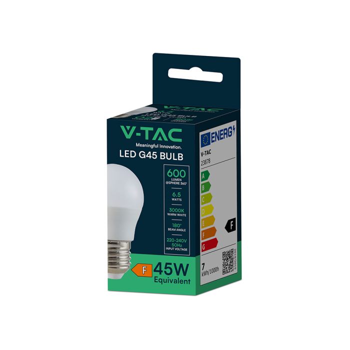 Bombilla LED V-TAC - Golf - Soporte E27 - IP20 - Blanca - 6.5W - 600 Lumens - 3000K-extra-7.webp