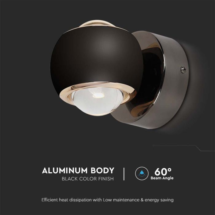 Aplique LED Redondo V-TAC - IP20 - Cuerpo Negro - 10W - 950 Lumens - 3000K-extra-5.webp