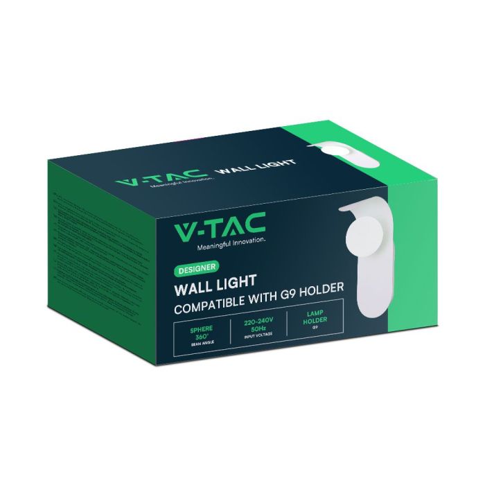 Aplique de diseño V-TAC - Aplique G9 - IP20 - Blanco-extra-6.webp