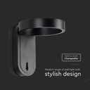 Aplique LED Giratorio V-TAC - IP20 - Cuerpo Negro - 5W- 600 Lumens - 3000K + 4000K-extra-4.webp