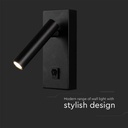 Aplique LED V-TAC - Cabezal Simple - IP20 - Cuerpo Negro - 2W - 150 Lumens - 3000K-extra-4.webp