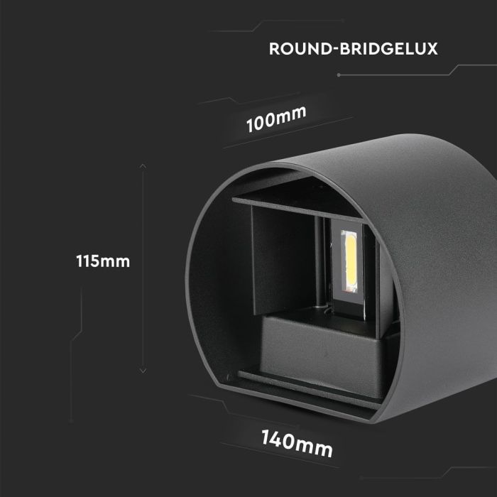 Aplique LED Redondo V-TAC - Bridgelux - IP65 Estanco - Negro - 5W - 700 Lumens - 4000K-extra-6.webp