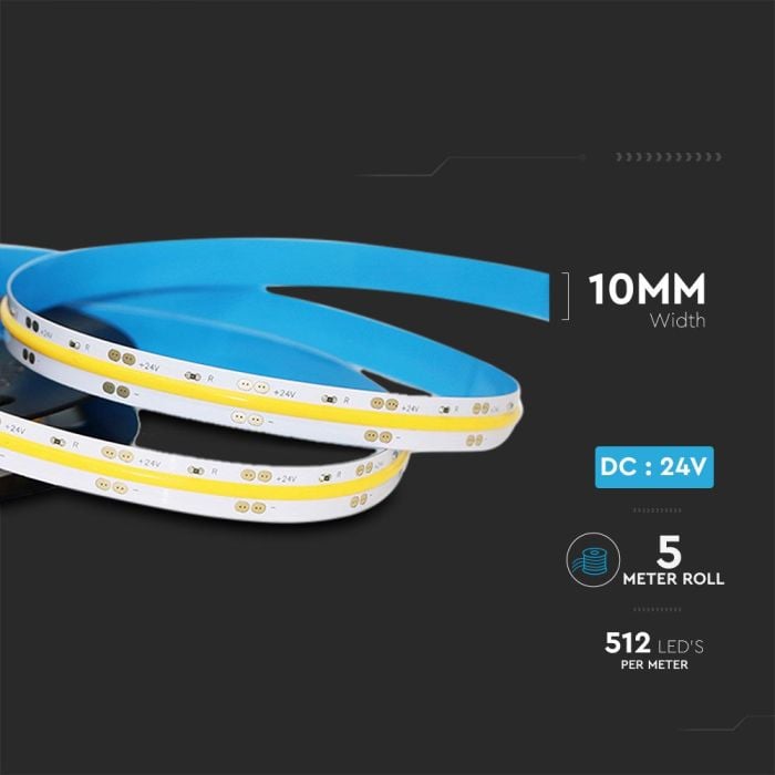 V-TAC LED COB Tira de Luz - IP20 - 6000K - Precio/1m (5m Rollo)-extra-6.webp