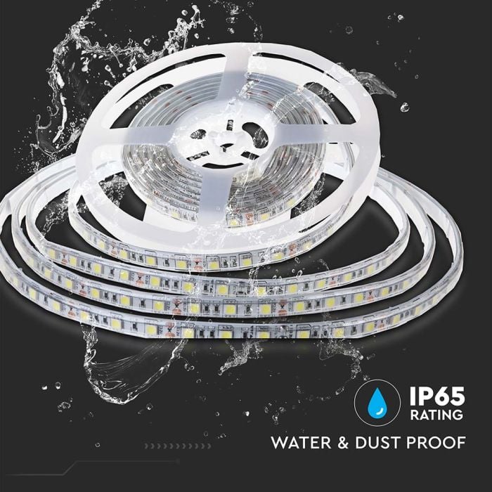 Tira de luz LED V-TAC - 100lm/w - Doble PCB - IP65 Impermeable - 6500K - Precio/1m (Rollo de 10m)-extra-7.webp