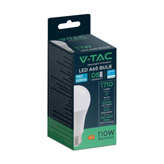Bombilla LED V-TAC GLS - Samsung -  Soporte E27 - IP20 - Blanca - 17W - 1710 Lumens - 4000K-extra-5.webp