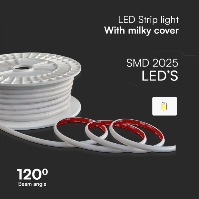 Tira de luz LED V-TAC - 220V - IP65 Impermeable - 6500K - Rollo de 50m-extra-4.webp