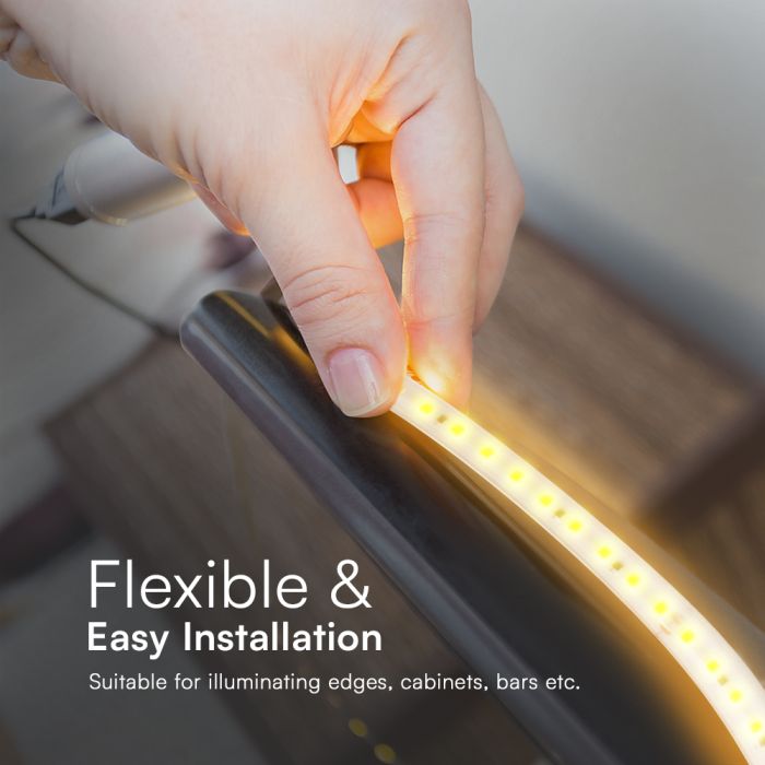 Tira de luz LED V-TAC - 220V - IP65 Impermeable - 3000K - Rollo de 10m-extra-6.webp