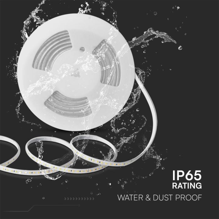 Tira de luz LED V-TAC - 220V - IP65 Impermeable - 6500K - Rollo de 10m-extra-7.webp