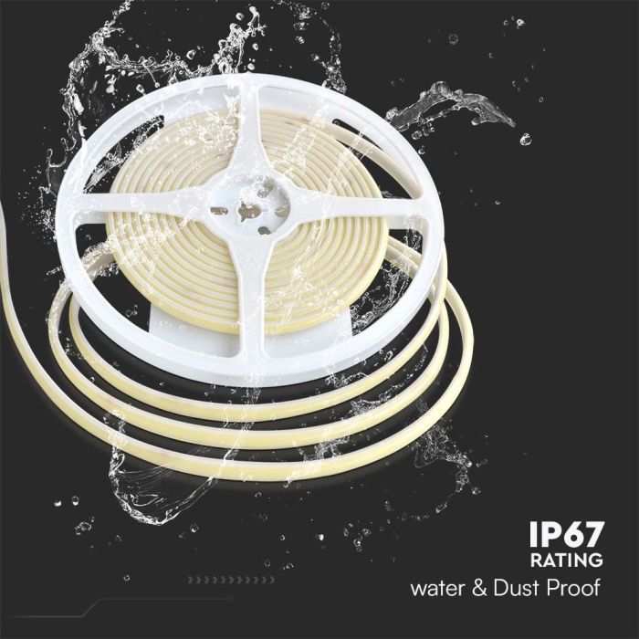 V-TAC LED COB Tira de Luz - IP67 Impermeable - Código de Color: Ámbar - Precio/1m (5m Rollo)-extra-7.webp