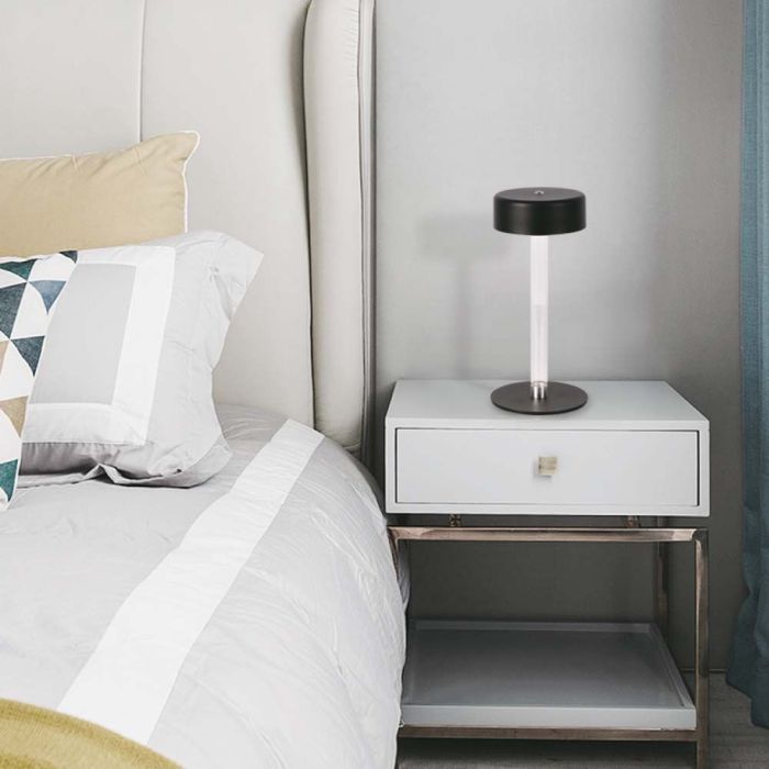 V-TAC Lámpara de Sobremesa Recargable - IP20 - Negro+Transparente - 3W - 210 Lumens - 3IN1-extra-1.webp